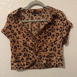 skies are blue. size small. Cheetah print.